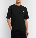 AMI - Logo-Embroidered Cotton-Jersey T-Shirt - Black