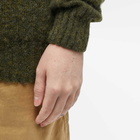 YMC Men's Suedehead Crew Knit in Dark Green