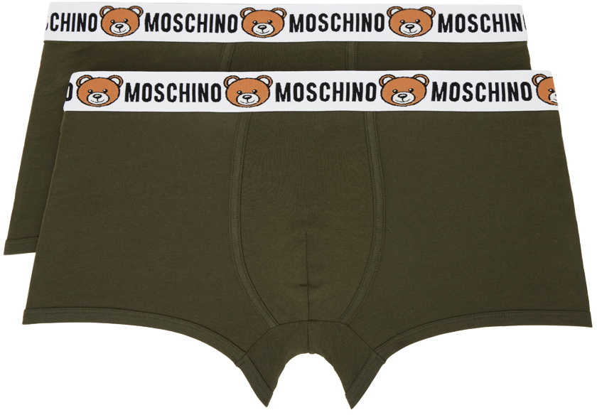 Moschino Two-Pack Green Underbear Boxers Moschino