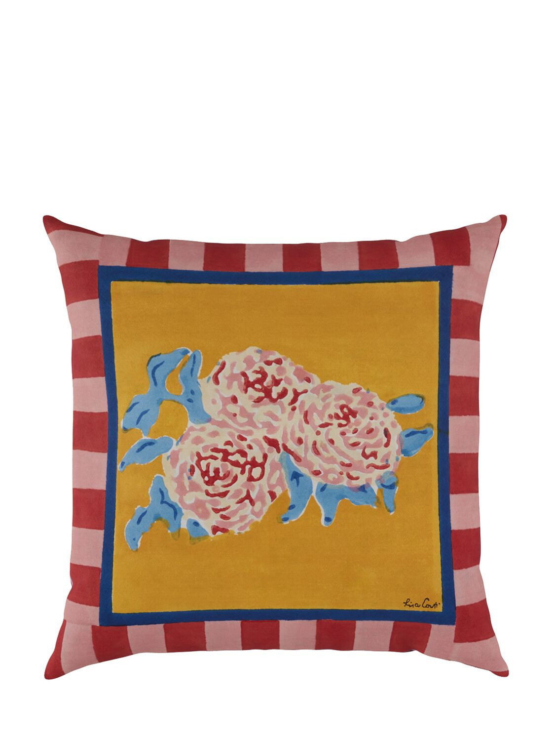 LISA CORTI Leopard Stripes Gold Pillow