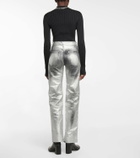 Peter Do Metallic mid-rise straight jeans