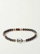 Mikia - Sterling Silver Bronzite and Jasper Beaded Bracelet - Brown