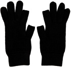 Rick Owens Black Cashmere Touch Screen Gloves