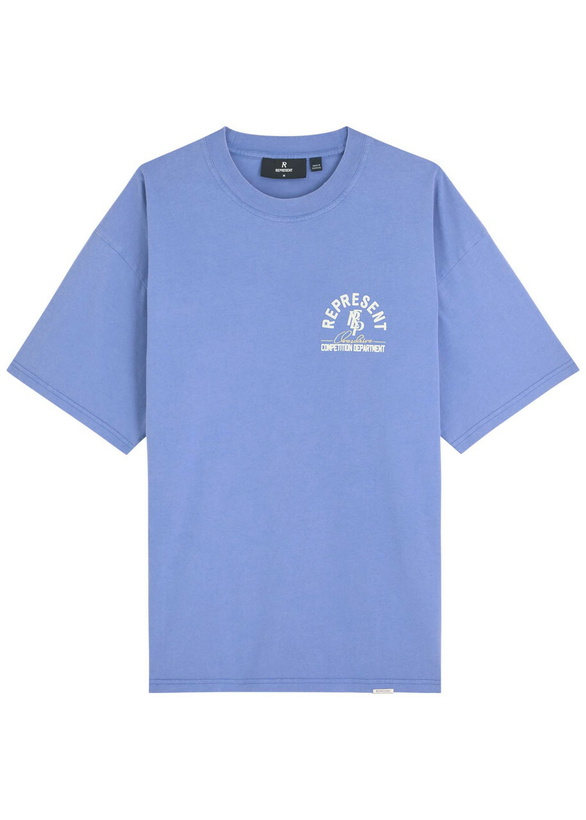Photo: Represent Competition Logo-printed Cotton T-shirt Blue