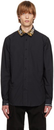 Versace Jeans Couture Black Regalia Baroque Collar Shirt