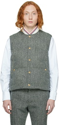 Thom Browne Black & White Herringbone Down Vest