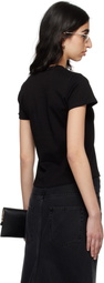 McQueen Black Embroidered Skull T-shirt