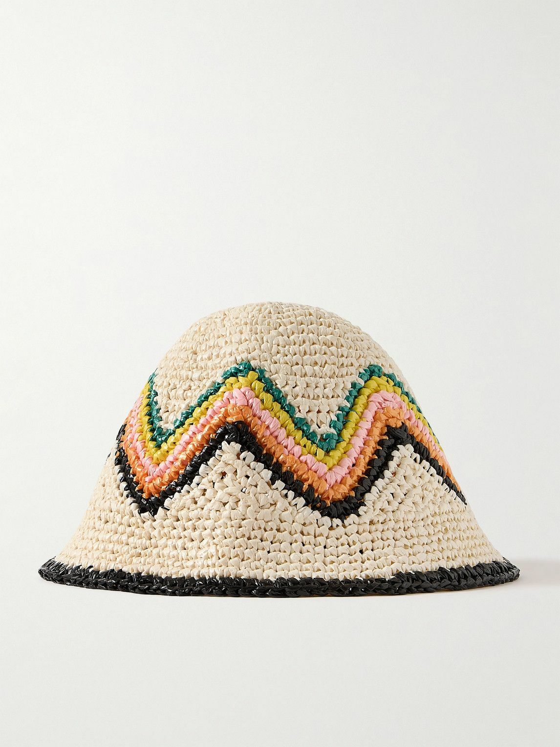 Casablanca - Logo-Appliquéd Crocheted Faux Raffia Bucket Hat