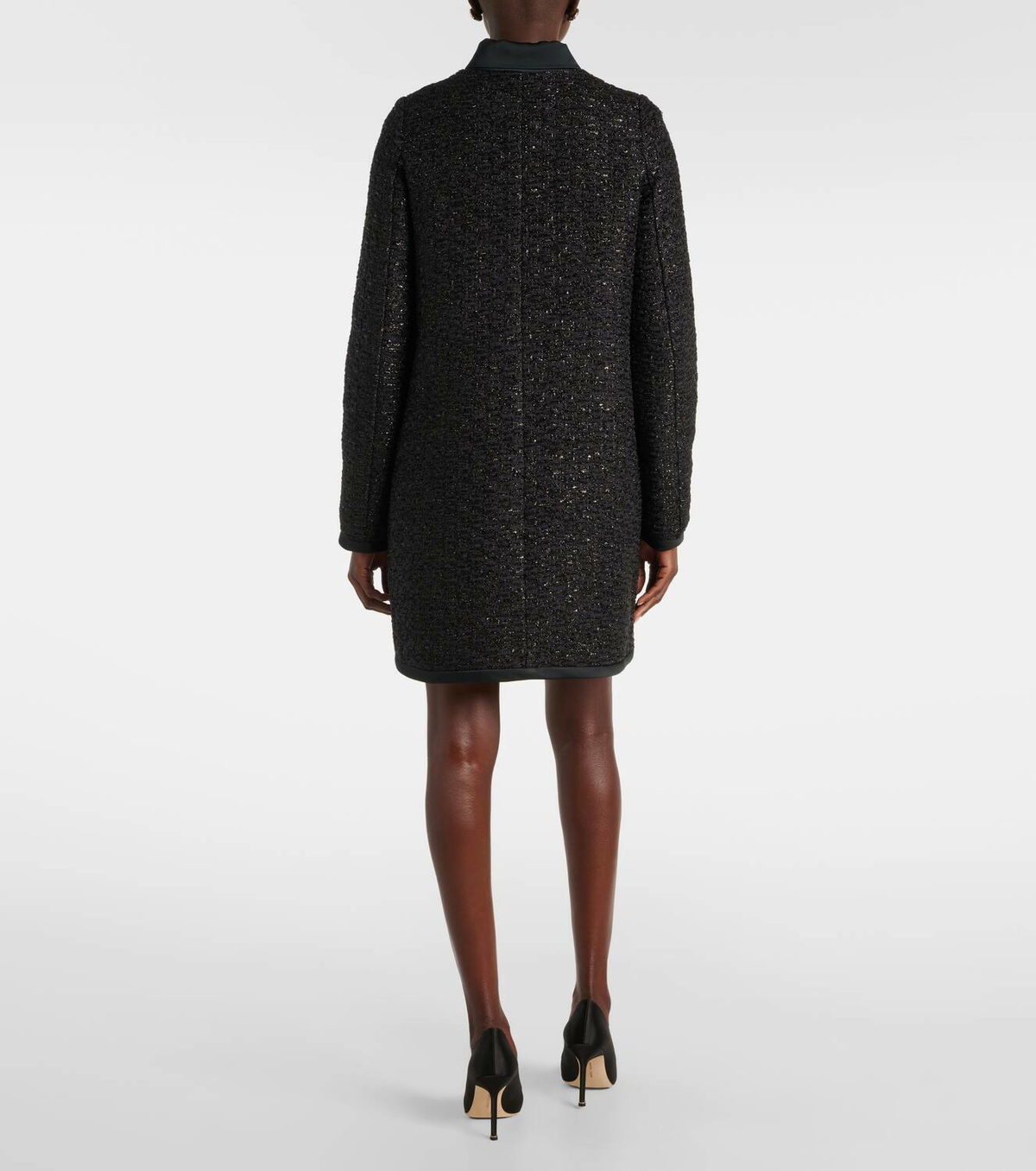 Giambattista Valli Satin-trimmed bouclé coat