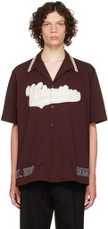 Valentino Burgundy Embroidered Shirt