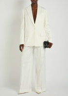 Another Tomorrow Pleated Wide-leg Trousers White