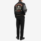 C2H4 Men's x mastermind JAPAN Curvilinear Varsity Jacket in Silent Black