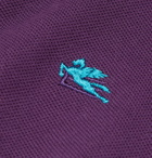 Etro - Logo-Embroidered Cotton-Piqué Polo Shirt - Purple