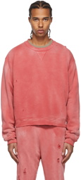 John Elliott Red Sundrenched Thermal Lined Folsom Sweatshirt