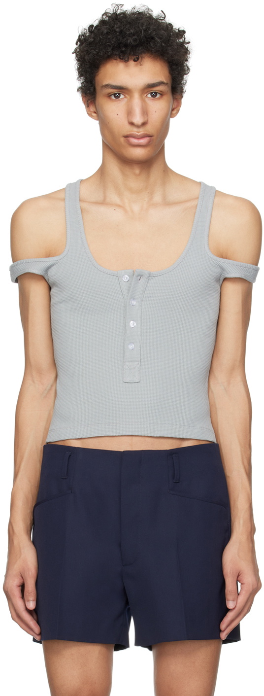 K.NGSLEY Gray 2-Way Tank Top