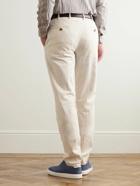 Brunello Cucinelli - Straight-Leg Cotton-Gabardine Trousers - Neutrals
