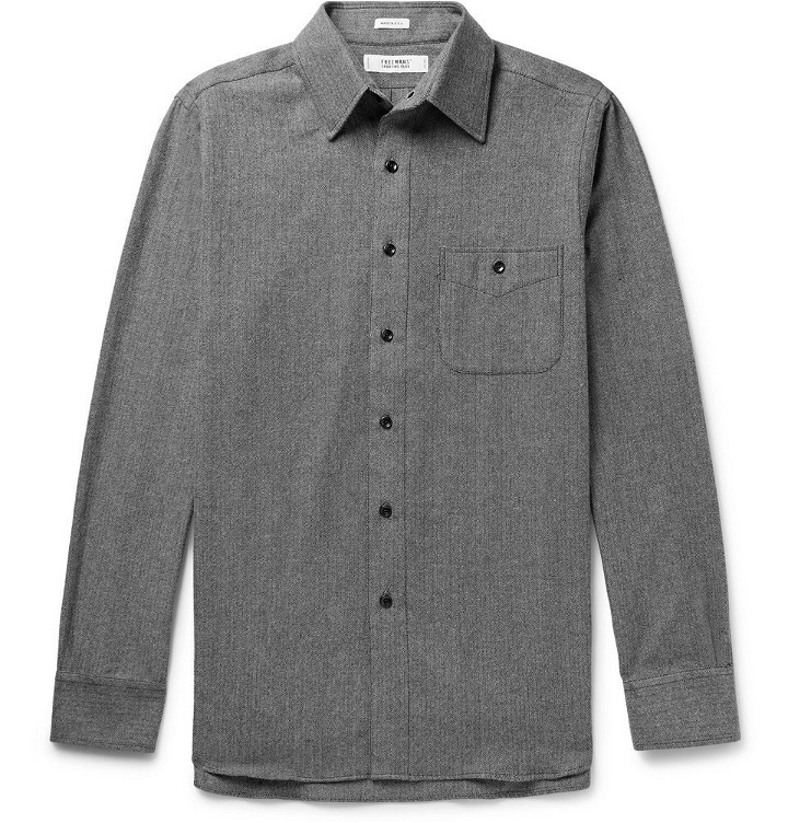 Photo: Freemans Sporting Club - Herringbone Cotton-Flannel Shirt - Men - Gray