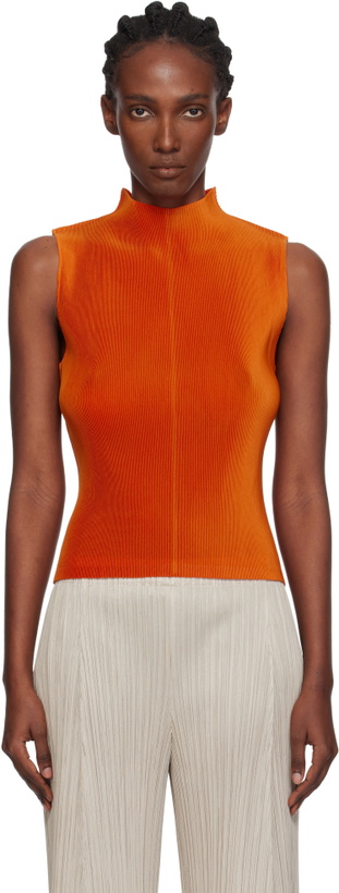 Photo: PLEATS PLEASE ISSEY MIYAKE Orange Mist July Tank Top