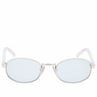 Prada Eyewear 0PR B53S Sunglasses in Silver/Azure 