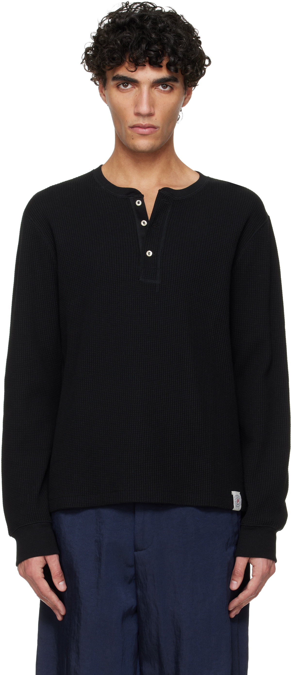 Polo Ralph Lauren Black Authentic Waffle Henley