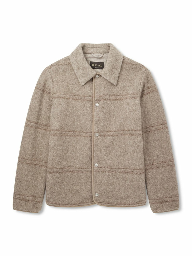 Photo: Loro Piana - Alta Badia Striped Yak Wool Overshirt - Brown
