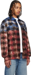 Palm Angels Red & Blue Curved Logo Check Shirt