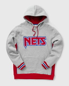 Mitchell & Ness Nba Premium Fleece Hoodie New Jersey Nets Grey - Mens - Hoodies/Team Sweats