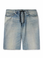 Balenciaga - Distressed Denim Drawstring Shorts - Blue