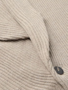 Kingsman - Shawl-Collar Ribbed Wool Cardigan - Neutrals