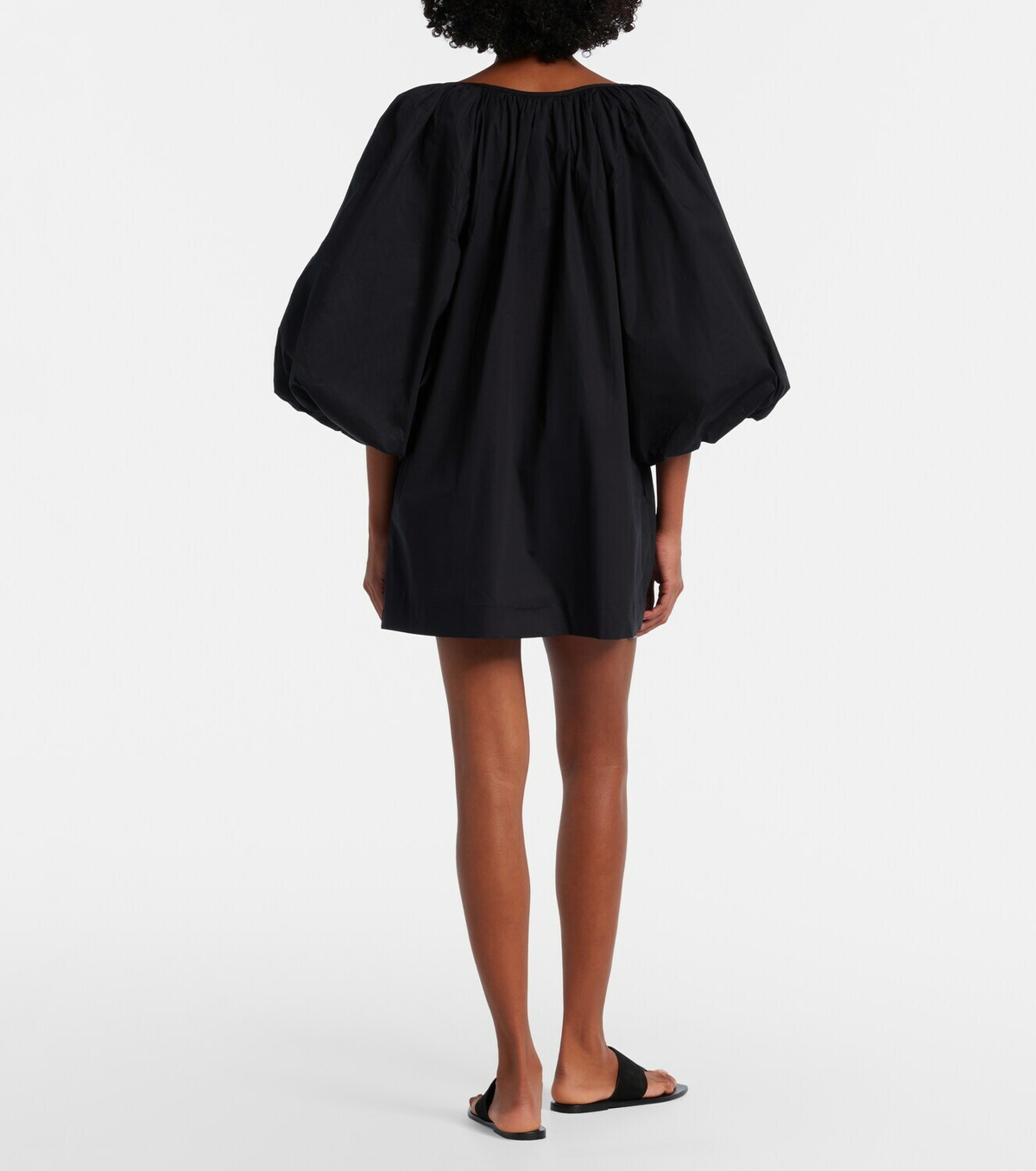 Adriana Degreas Puff-sleeve cotton-blend minidress