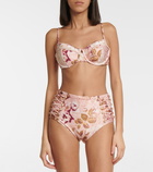 Zimmermann - Rosa floral high-rise bikini bottoms