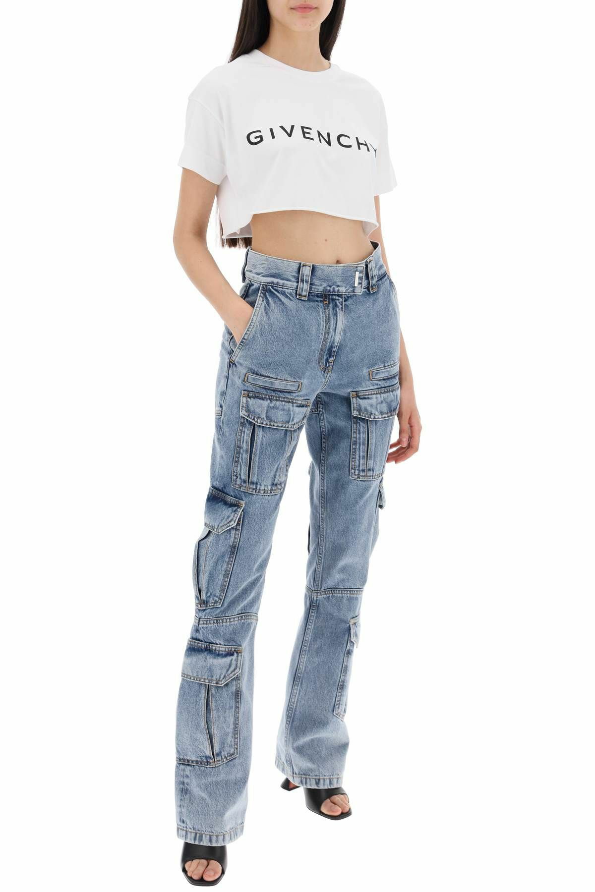 GIVENCHY cropped logo t-shirt White Givenchy