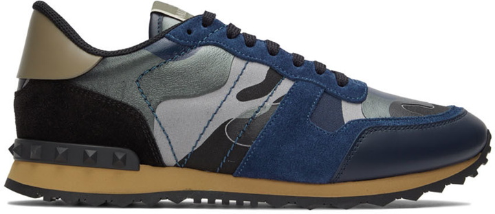 Photo: Valentino Garavani Blue & Gray Rockrunner Sneakers