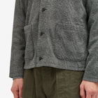 Engineered Garments Men's Knit Cardigan in Black/Grey Glen Plaid