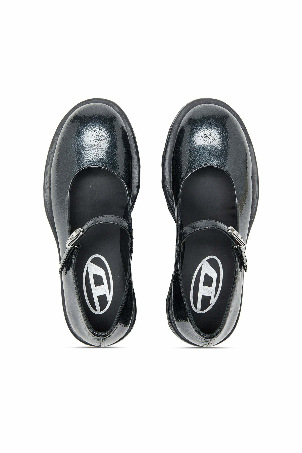 Diesel D-Hammer - Lugged Mary Jane flats in patent leather - Flats Womens in Black