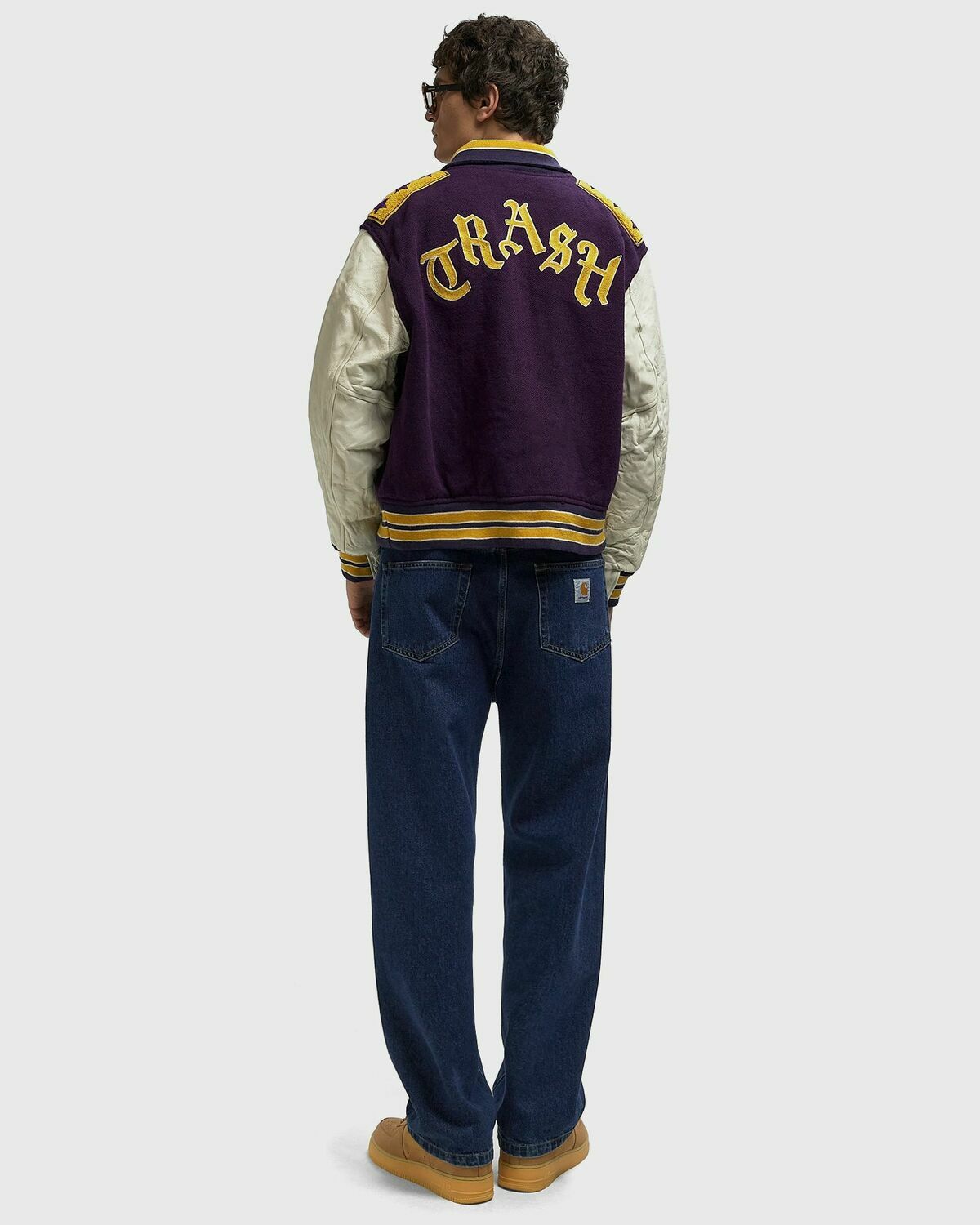 Needles Lettered Jacket - Wool Melton multi/purple Mens Bomber Jacket