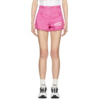 MSGM Pink Cut-Off Denim Shorts