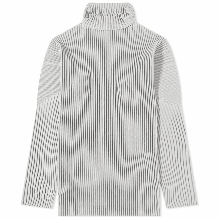 Photo: Homme Plissé Issey Miyake Men's Pleated Roll Neck in Light Grey