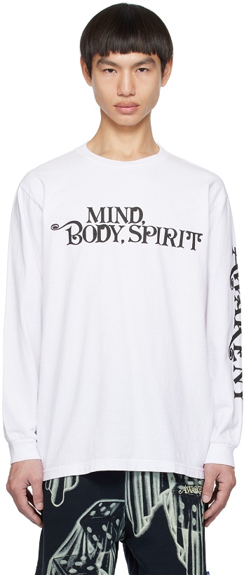 Photo: Awake NY White 'Mind Body Spirit' Long Sleeve T-Shirt