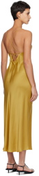 Silk Laundry Yellow Deco Rouleau Maxi Dress