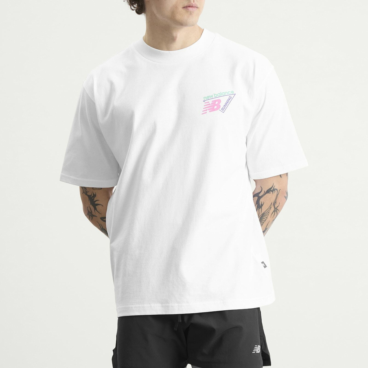 New Balance Men's Classic Tri-Logo Heat Map T-Shirt in White