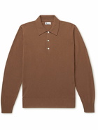 DOPPIAA - Aaric Wool-Blend Polo Shirt - Brown