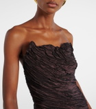 Marmar Halim Draped off-shoulder corset gown