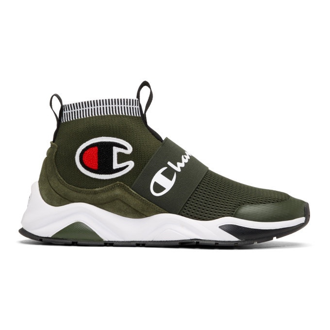 Photo: Champion Reverse Weave Green Rally Pro High-Top Sneakers