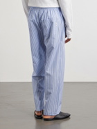 TEKLA - Straight-Leg Striped Organic Cotton Pyjama Trousers - Blue
