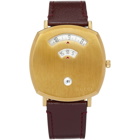 Gucci Gold and Brown Grip Watch