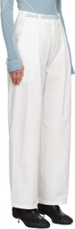 HYEIN SEO White Wide Beaded Belt Trousers