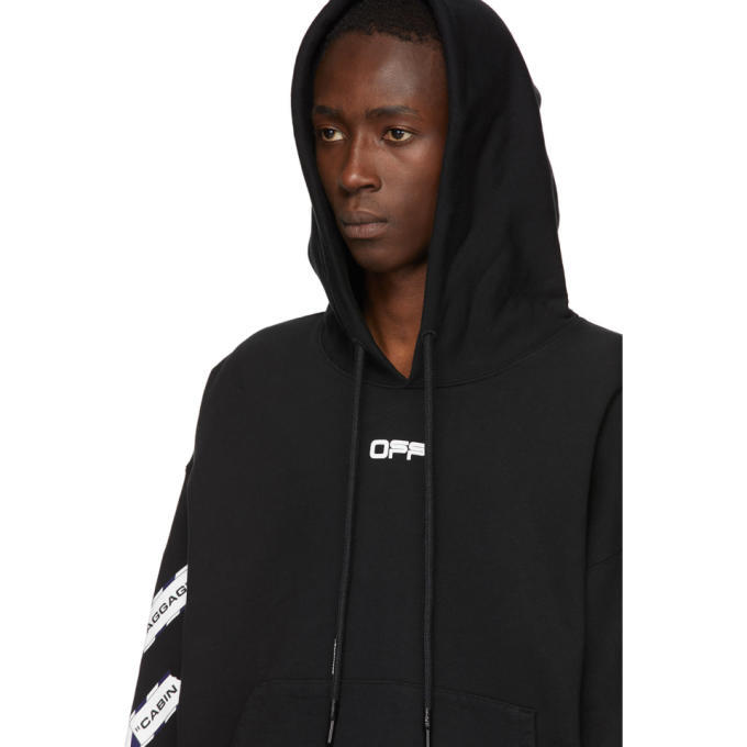 Off-White Black Airport Tape Hoodie Off-White Off-White Black Airport Tape Hoodie Off-White
