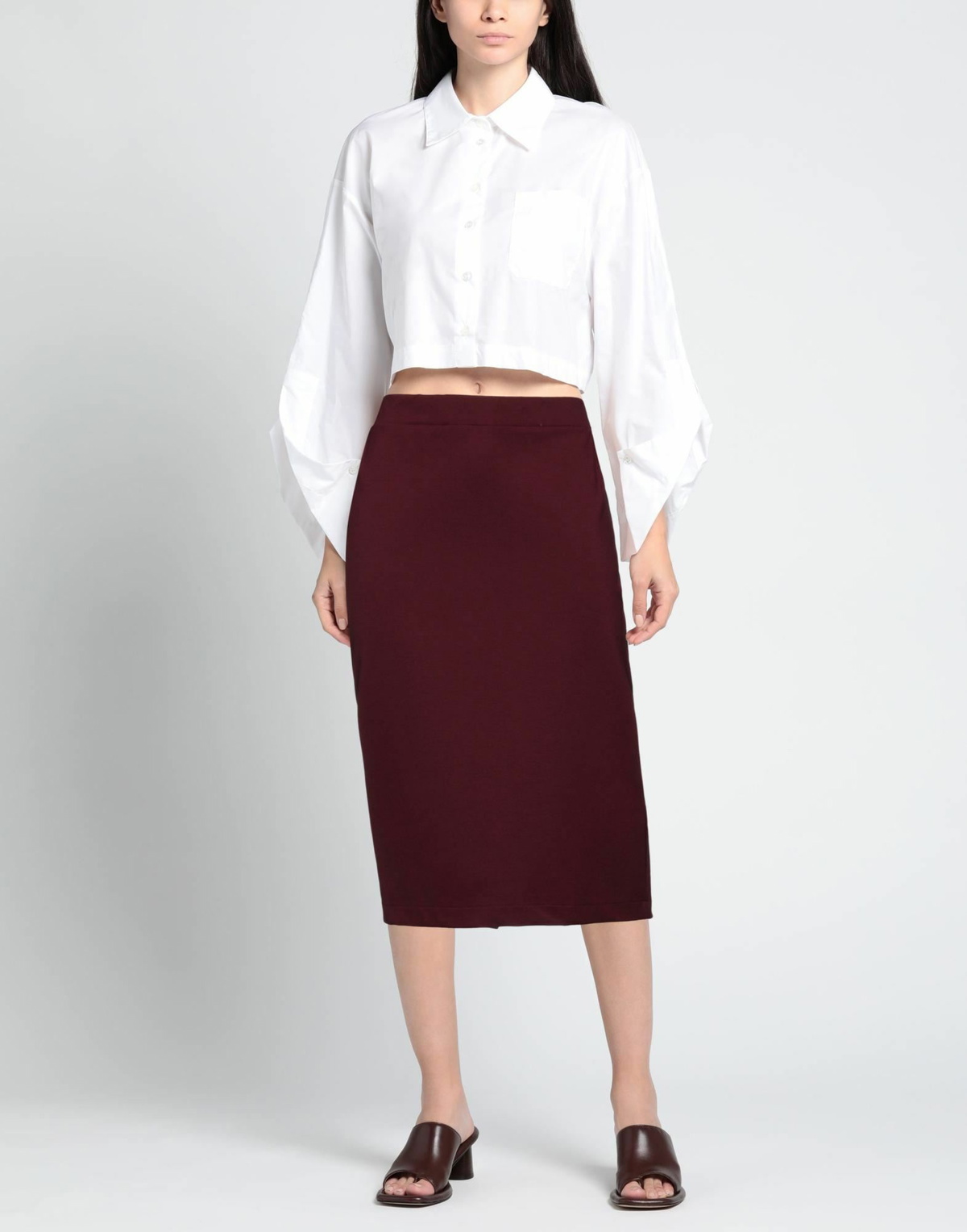 Manila Grace Womens Midi skirt Plum