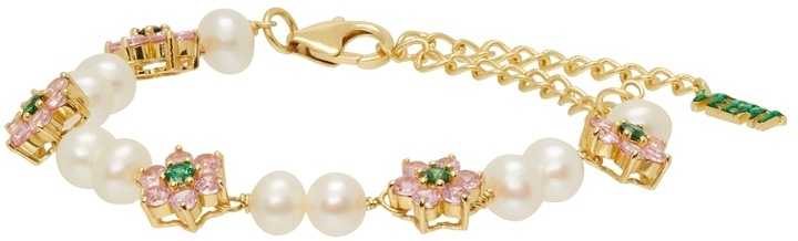Photo: VEERT Gold Flower Freshwater Pearl Bracelet